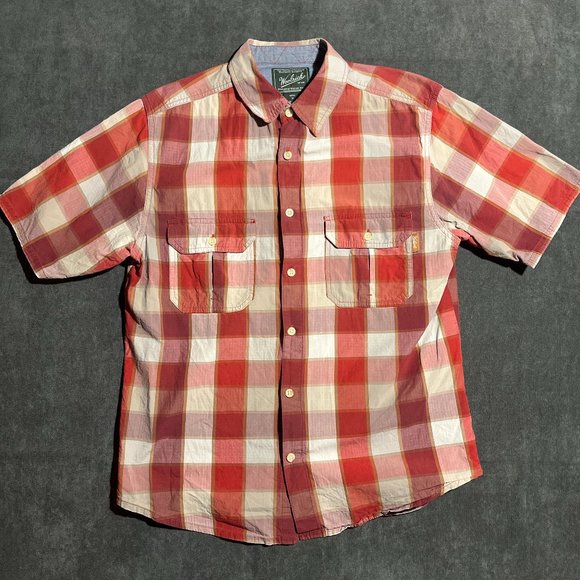 Woolrich Red Plaid Button Up Shirt Medium - Picture 1 of 5
